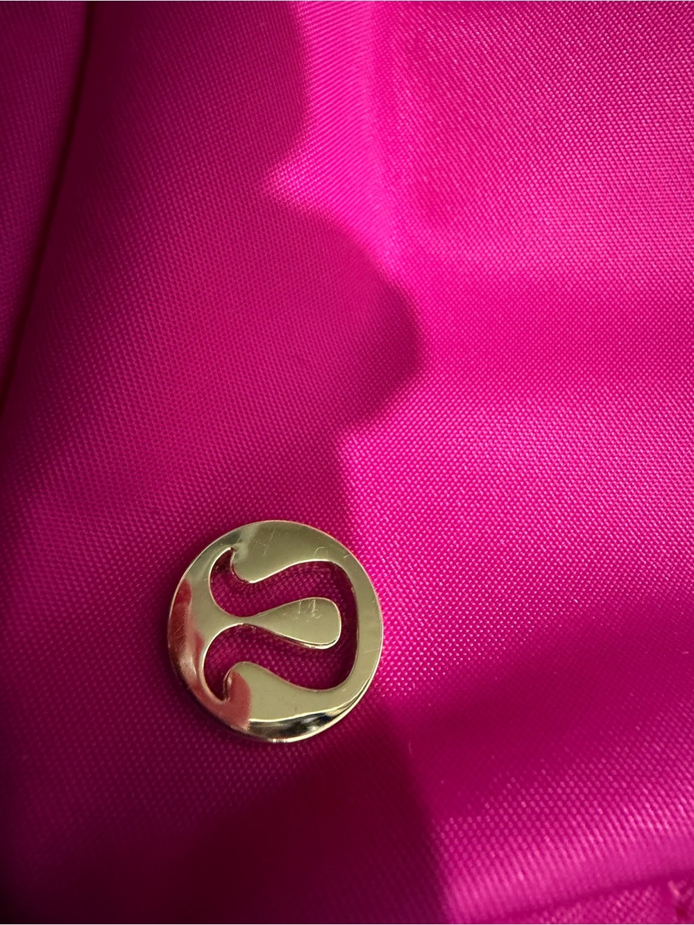 Bright Fuchsia Lululemon crossbody bag with Gold Accent